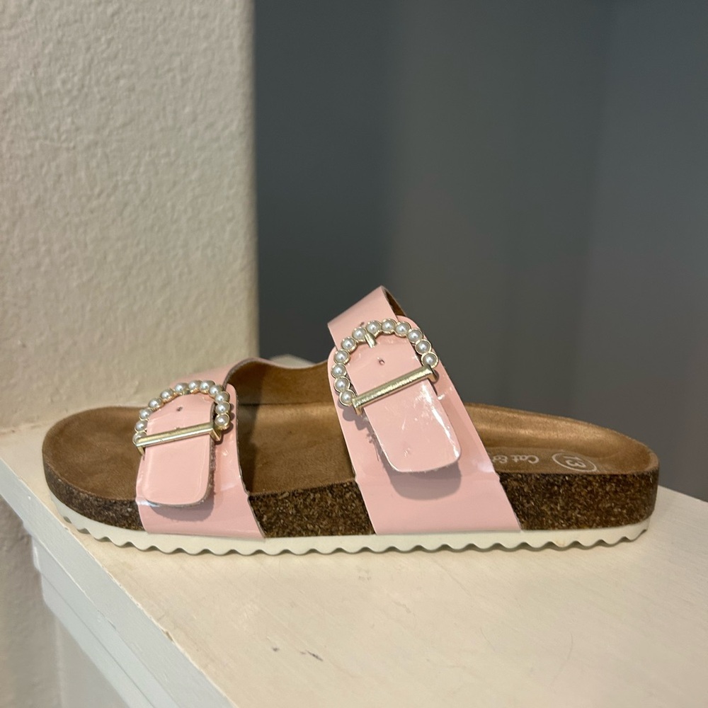 Cat&Jack Girls' Drew Slip-On Footbed Sandals Pink Size 13 - Picture 6 of 10